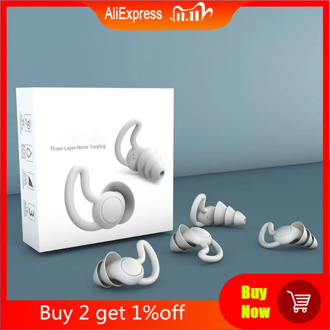 1Pair 2/3 Layer Soft Silicone Ear Plugs Tapered Sleep Noise Reduction Earplugs Sound Insulation Ear Protector
