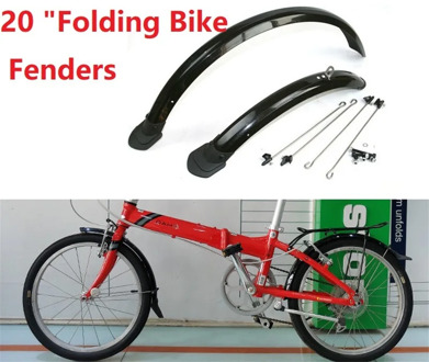 1Pair 20 Inch Folding Bike Fenders SP8 D8 Da-Hon 20" V Brake / Disc Brake Folding Bicycle Plastic Fender Black/Red/Silver/Gold