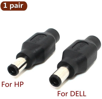 1Pair 7.4 x 5.0 mm DC Male to 5.5 x 2.1mm DC Female Power Plug Adapter Connector with chip for DELL for HP