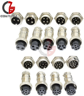 1Pair GX16 2/3/4/5/6/7/8/9/10Pin 16MM Male Female Aviation Connector Plug Screw Panel Adapter Mount 125V 3A 5A 7A