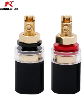 1Pair R Connector Binding Post Audio terminal,Large banana socket, High quality speaker horn connector Brass Gold Plated