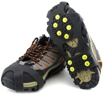 1Pairs 10 Studs Anti-Slip Sneeuw Ijs Klimmen Stijgijzers Schoen Spikes Grip Stijgijzers Cleats Overschoenen Vrouwen Mannen Unisex stijgijzers XL
