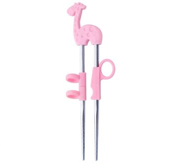 1Pairs Eetstokjes Zuigeling Kids Baby Zonder Houder Staal Cartoon Herbruikbare Learning Training Helper Eetstokjes Thuis Baby Producten 5