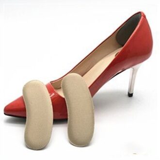 1Pairs Elastische Hiel Liner Sticky Sponge Inserts Siliconen Hak Protector Pad Kussens Inserts Binnenzool Hoge Hakken Kussen Voor Schoenen Beige