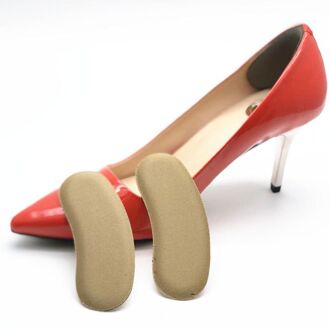 1Pairs Elastische Hiel Liner Sticky Sponge Inserts Siliconen Hak Protector Pad Kussens Inserts Binnenzool Hoge Hakken Kussen Voor Schoenen Bruin