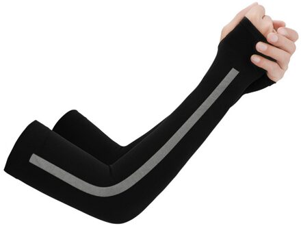 1Pairs Unisex Cooling Arm Sleeves Cover Fietsen Running Uv Zon Outdoor Mannen Nylon Cool Arm Mouwen Voor Verbergen tattoos zwart
