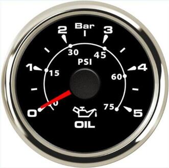1Pc 0-5Bar 52Mm Olie Druk Meters 0-75Psi Olie Druk Meter Met Rood Blauw Groen Oranje Achtergrondverlichting voor Auto Boot BS