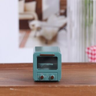 1Pc 1/12 Schaal Miniatuur Poppenhuis Magnetron Play Keuken Bakken Schotel Brood Pop Mini Voedsel Speelgoed Accessoires Blauw