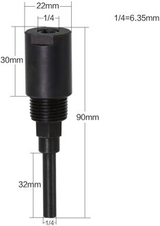 1Pc 1/4 "6.35Mm 8Mm 1/2" 12.7Mm Schacht Bits Router Collet Extension Graveren machine Verlengstuk 01