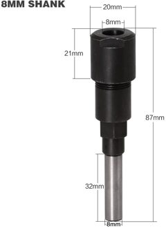 1Pc 1/4 "6.35Mm 8Mm 1/2" 12.7Mm Schacht Bits Router Collet Extension Graveren machine Verlengstuk 02