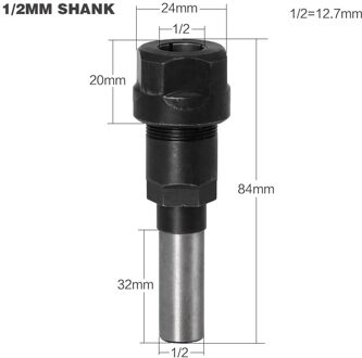 1Pc 1/4 "6.35Mm 8Mm 1/2" 12.7Mm Schacht Bits Router Collet Extension Graveren machine Verlengstuk 03