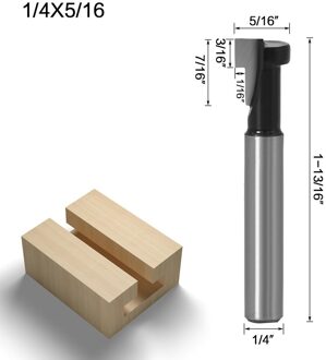 1Pc 1/4 "6Mm 6.35Mm Schacht Frees Houtsnijwerk T-Slot Cutter Router Bit Hex bolt Sleutel Gat Bits T Slotting Frees 01