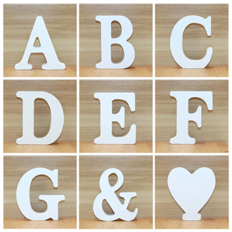 1pc 10CM Wood Wooden Letters White Alphabet Wedding Birthday Party Diy Home Decorations Personalised Name Design 3.94 Inches