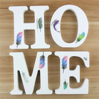 1pc 10cm Wooden Letters Alphabet Name Word Letter Standing Feather DIY Design Height Art Crafts Home Party Decor 3.94 Inches