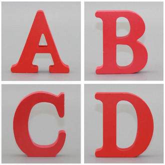 1pc 10CMX10CM Red Art Craft Free Standing Heart Wedding Home Decor Wooden Letter English Alphabet DIY Personalised Name Design