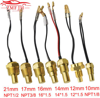 1Pc 12V/24V Auto Vrachtwagen Digitale Water Temperatuursensor 50K Hoofd Plug 10Mm 14mm 16Mm 17Mm 21Mm 1/8NPT 3/8NPT Water Temp Sensor