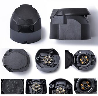 1Pc 12V 7-Pin Platte Ronde Trailer Verbinding Socket Europese Standaard Truck Trailer Link Platte Ronde Auto trailer Connector