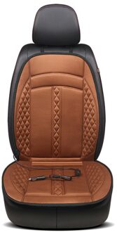 1pc 12V Autostoel Verwarmd Seat Pad Verwarming Pad Verwarming Matten Antislip Breien Fiber Auto Accessoires Bruin