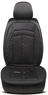 1pc 12V Autostoel Verwarmd Seat Pad Verwarming Pad Verwarming Matten Antislip Breien Fiber Auto Accessoires zwart