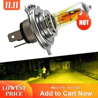 1pc 12V H4 55W Lights Halogen Bulb Yellow Fog High Headlight 60/55W auto Head Power Light Lamp P43T parking Source Car H5W1