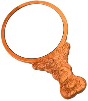 1Pc 13Cm Opvouwbare Make-Up Spiegel Draagbare Zwarte Goud Houten Desktop Spiegel Carving Pruim Make-Up Spiegel Opvouwbare Cosmetische Spiegel