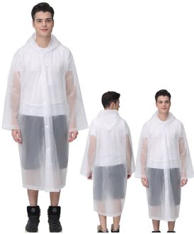 1Pc 145*68Cm Eva Unisex Regenjas Verdikte Waterdicht Regen Jas Vrouwen Mannen Black Camping Waterdicht regenkleding Pak wit