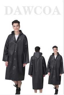 1Pc 145*68Cm Eva Unisex Regenjas Verdikte Waterdicht Regen Jas Vrouwen Mannen Black Camping Waterdicht regenkleding Pak zwart