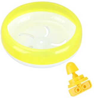 1Pc 14Cm Multipurpose Brede Geschiktheid Hamster Muizen Gerbil Rat Oefening Wiel Pp Run Disc Kleine Dieren Huisdier Speelgoed (Pi geel