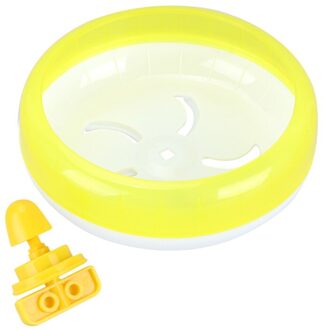 1Pc 14Cm Multipurpose Brede Geschiktheid Hamster Muizen Gerbil Rat Oefening Wiel Pp Run Disc Kleine Dieren Huisdier Speelgoed (Pi geel