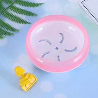 1Pc 14Cm Multipurpose Brede Geschiktheid Hamster Muizen Gerbil Rat Oefening Wiel Pp Run Disc Kleine Dieren Huisdier Speelgoed (Pi roze