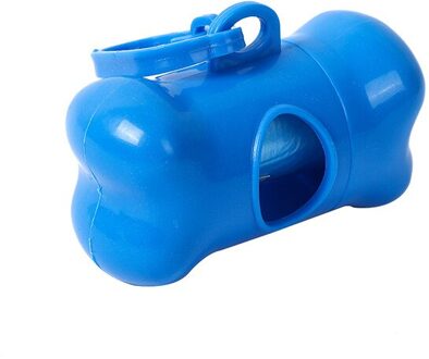 1Pc 15 Roll Huisdier Afvalzak Dispenser Voor Hond Afval Tas Houder Plastic Vuilniszak Dispenser Carrier Case huisdier Afval Kak Tassen blauw