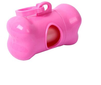 1Pc 15 Roll Huisdier Afvalzak Dispenser Voor Hond Afval Tas Houder Plastic Vuilniszak Dispenser Carrier Case huisdier Afval Kak Tassen roze