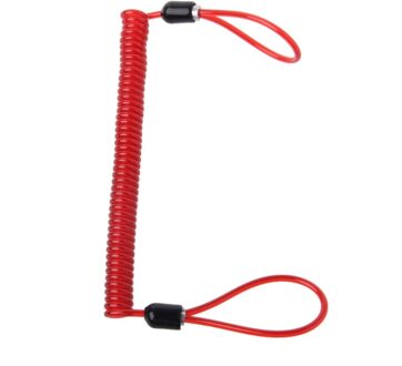 1Pc 150Cm Alarm Disc Lock Beveiliging Spring Herinnering Kabel Motorrijwiel Bike Scooter rood