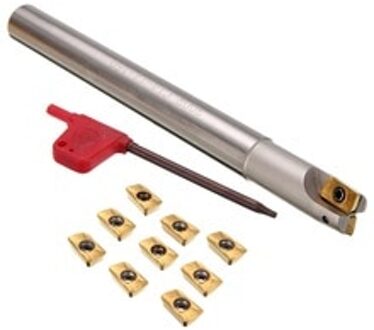 1Pc 150Mm Shank Draaibank Draaien Gereedschaphouder 300R C14-14-150 Boring Bar + 10Pcs Apmt1135Pder Inserts Met T8 wrench