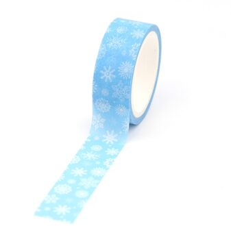 1Pc 15Mm * 5M Vrolijk Kerstfeest Washi Tapes Kerstman, Sneeuwpop, Kerst Kous, sneeuwvlokken, Rendier Masking Decoratieve Tapes C53