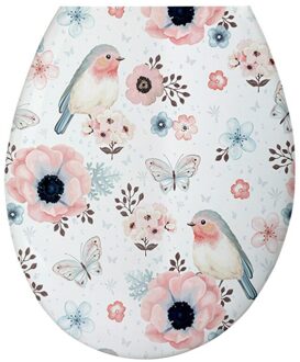 1Pc 18 Inch Verdikking Gedrukt Wc-deksel U-Vormige Toilet Seat Cover Universele Wc Deksel Creatieve Patronen Wc zee bloem vogel