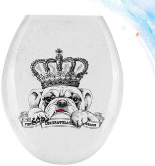 1Pc 18 Inch Verdikking Gedrukt Wc-deksel U-Vormige Toilet Seat Cover Universele Wc Deksel Creatieve Patronen Wc zee kroon hond