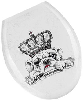 1Pc 18 Inch Verdikking Gedrukt Wc-deksel U-Vormige Toilet Seat Cover Universele Wc Deksel Creatieve Patronen Wc zee kroon hond