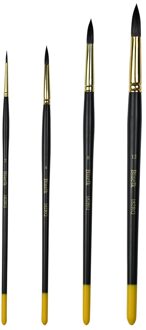 1Pc 182RQ Eekhoorn Mix Haar Houten Handvat Aquarel Kunstenaar Art Supplies Kwast Pen Voor Tekening Size12