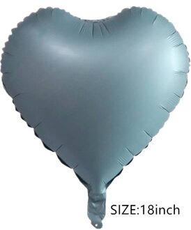 1Pc 18Inch Liefde Hart-Vormige Metalen Matte Kleur Aluminium Folie Ballon Bruiloft Decoratie Baby Shower levert 5