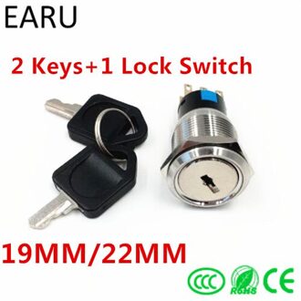 1pc 19mm Rvs waterdichte Toetsvergrendelingsschakelaar 5A AC250V 2 3 Posities Key Switch Rotary Omschakelaar online 22mm / 2 Positions