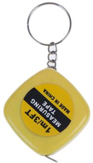 1Pc 1M/3ft Retractable Ruler Meetlint Mini Draagbare Pull Heerser Sleutelhanger Kleur Willekeurige geel
