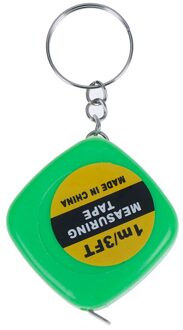 1Pc 1M/3ft Retractable Ruler Meetlint Mini Draagbare Pull Heerser Sleutelhanger Kleur Willekeurige groen