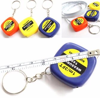 1Pc 1M/3ft Retractable Ruler Meetlint Mini Draagbare Pull Heerser Sleutelhanger Kleur willekeurige