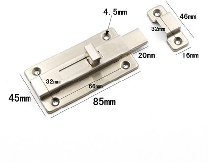 1Pc 2/3/4 Inch Lange Zilveren Rvs Deurslot Sliding Lock Bolt Klink Hasp Nietje Gate Veiligheid lock