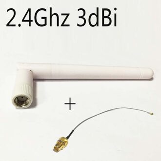 1PC 2.4GHz 3dBi WIFI Antenne met RP SMA stekker wit + 1pc ipx/ulf om RP SMA vrouwelijke jack kabel 15cm