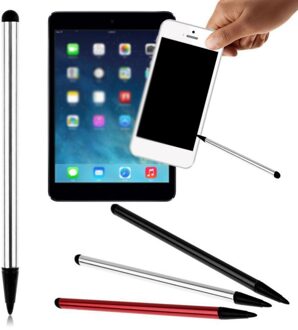 1Pc 2 In 1 Capacitieve Resistive Pen Touch Screen Stylus Potlood Voor Tablet Ipad Mobiele Telefoon Samsung Pc Stylus capacitieve Pen 1stk rood