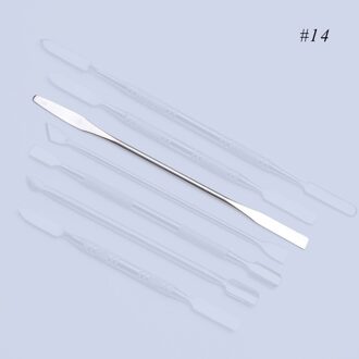 1pc 2 manieren Rvs Cuticle Cutter Nail Art Polish Tool Dubbelzijdig Pusher Remover Roerstaafje Manicure Cleaner SA809 14