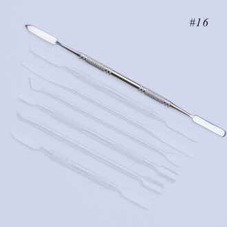 1pc 2 manieren Rvs Cuticle Cutter Nail Art Polish Tool Dubbelzijdig Pusher Remover Roerstaafje Manicure Cleaner SA809 16