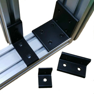 1pc 2020 3030 4040 6060 8080 Black Brackets Corner fitting angle aluminum L Connector for Connector Aluminium Profile CNC Router